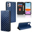 Cubic Grid Texture Flip Leather Phone Case