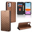 Cubic Grid Texture Flip Leather Phone Case