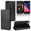 Cubic Grid Texture Flip Leather Phone Case