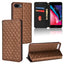 Cubic Grid Texture Flip Leather Phone Case