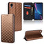 Cubic Grid Texture Flip Leather Phone Case