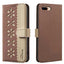 Splicing Color Hollow Flower Pattern RFID Leather Phone Case
