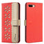 Splicing Color Hollow Flower Pattern RFID Leather Phone Case