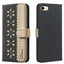 Splicing Color Hollow Flower Pattern RFID Leather Phone Case