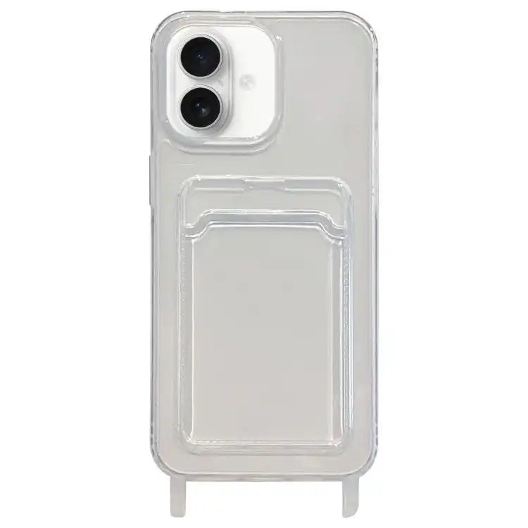 Transparent Card Slot TPU Phone Case with Lanyard Hole