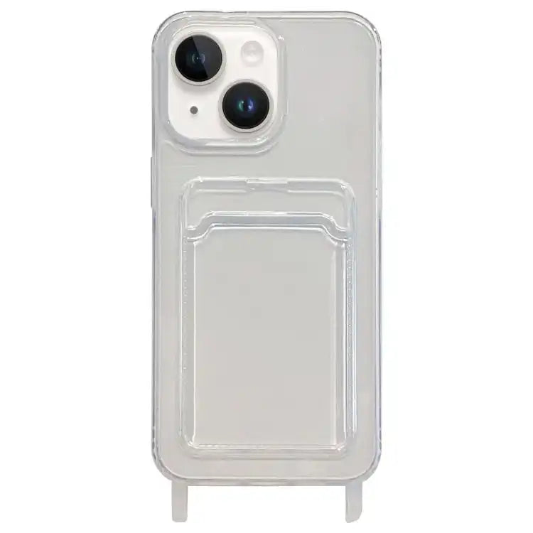 Transparent Card Slot TPU Phone Case with Lanyard Hole