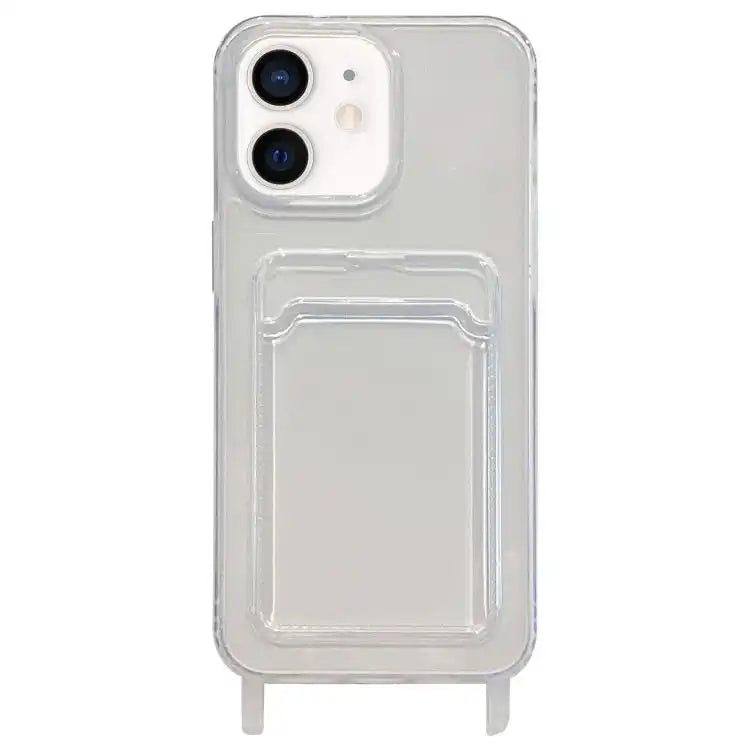 Transparent Card Slot TPU Phone Case with Lanyard Hole