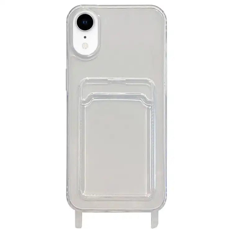 Transparent Card Slot TPU Phone Case with Lanyard Hole