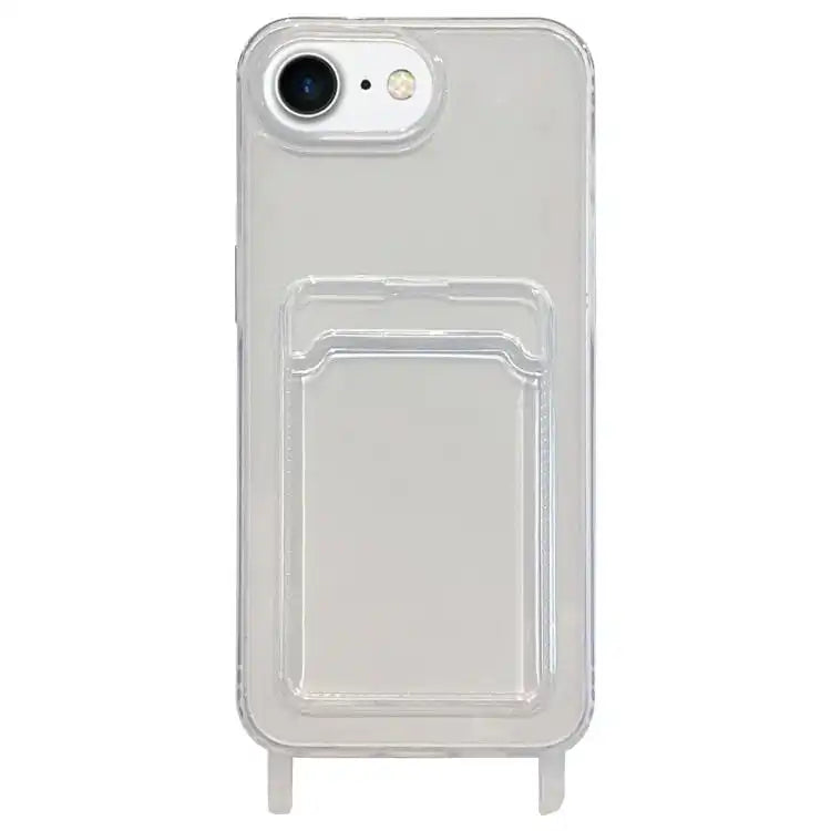 Transparent Card Slot TPU Phone Case with Lanyard Hole