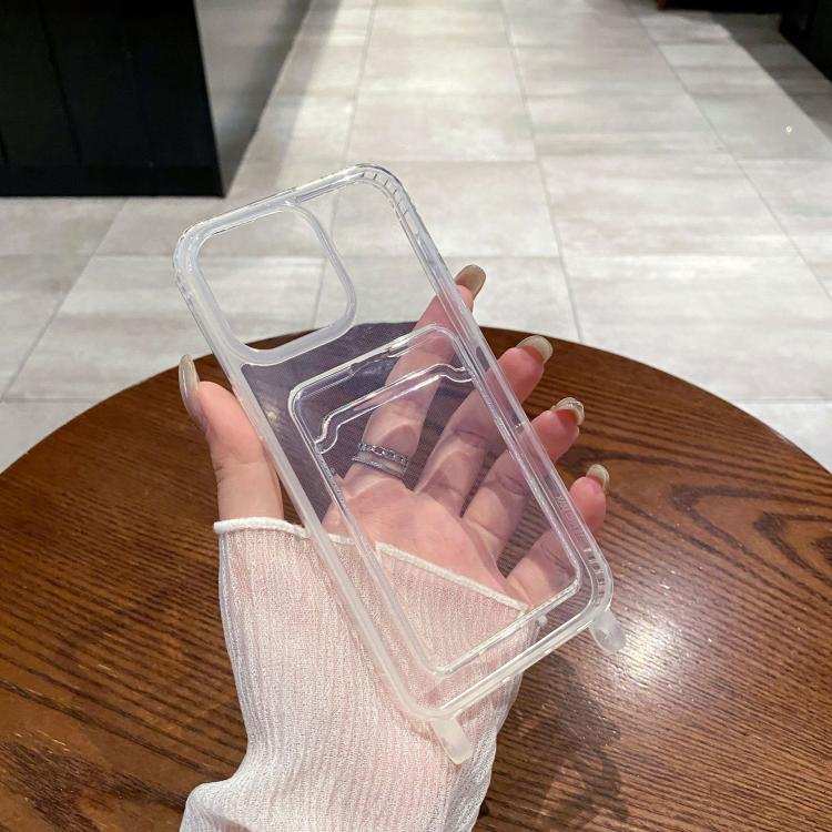 Transparent Card Slot TPU Phone Case with Lanyard Hole