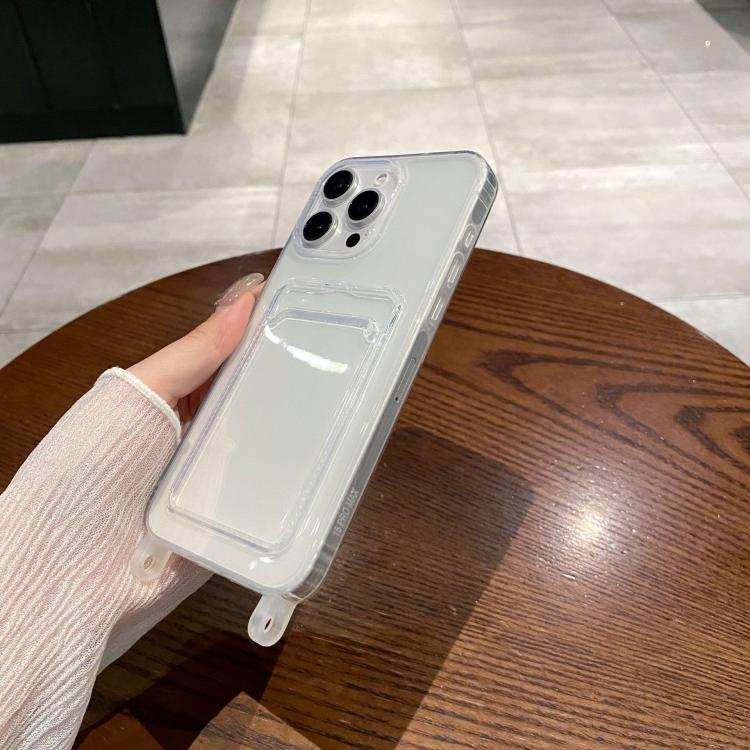 Transparent Card Slot TPU Phone Case with Lanyard Hole