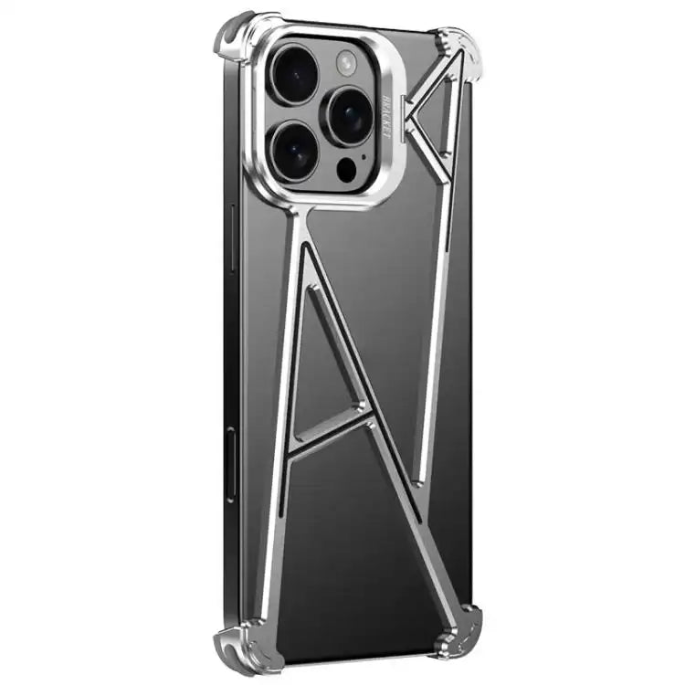 Four Corner Shockproof Lens Bracket Hollow Metal Phone Case