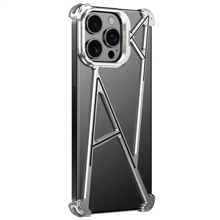 Four Corner Shockproof Lens Bracket Hollow Metal Phone Case