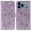 Rose Butterfly Embossed Leather Phone Case