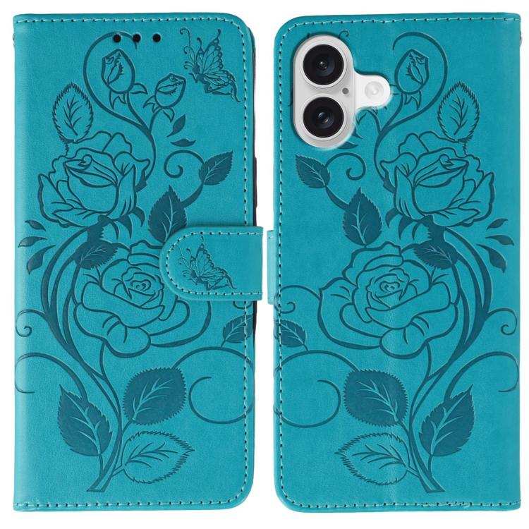Rose Butterfly Embossed Leather Phone Case