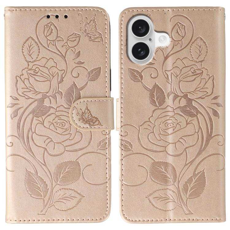 Rose Butterfly Embossed Leather Phone Case