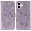 Rose Butterfly Embossed Leather Phone Case