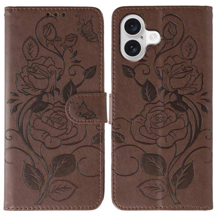 Rose Butterfly Embossed Leather Phone Case
