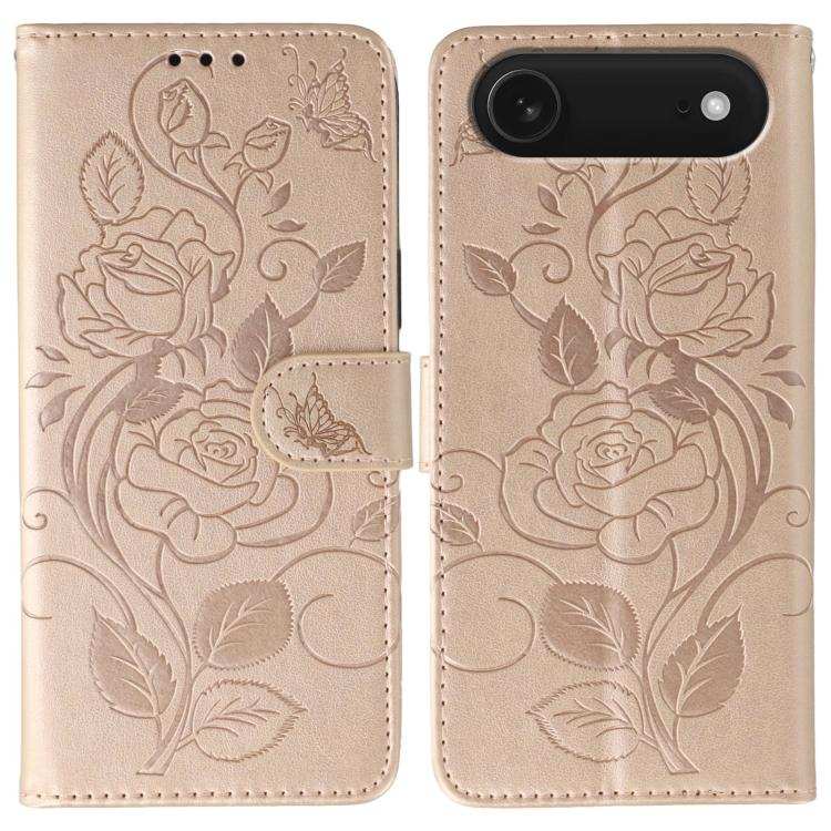 Rose Butterfly Embossed Leather Phone Case