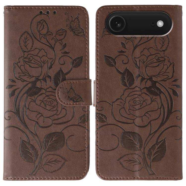 Rose Butterfly Embossed Leather Phone Case