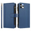 Magnetic Closure 9 Card Slots Zipper Leather Case with Hand Strap