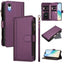 Magnetic Closure 9 Card Slots Zipper Leather Case with Hand Strap
