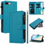 Magnetic Closure 9 Card Slots Zipper Leather Case with Hand Strap
