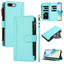 Magnetic Closure 9 Card Slots Zipper Leather Case with Hand Strap