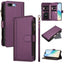 Magnetic Closure 9 Card Slots Zipper Leather Case with Hand Strap
