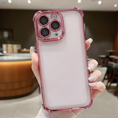 Electroplating Space TPU Four-corner Shockproof Phone Case with Lens Film
