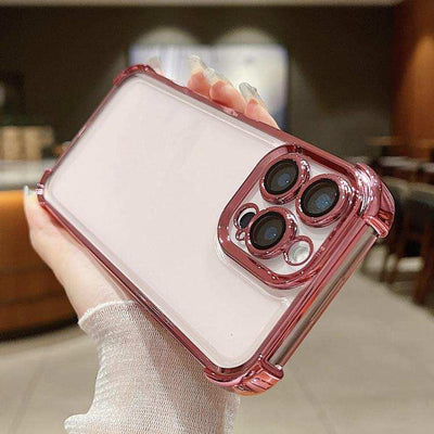 Electroplating Space TPU Four-corner Shockproof Phone Case with Lens Film