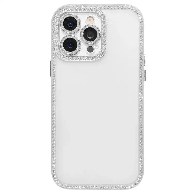 Dual-Sided Rhinestone Design Matte Full Coverage Phone Case