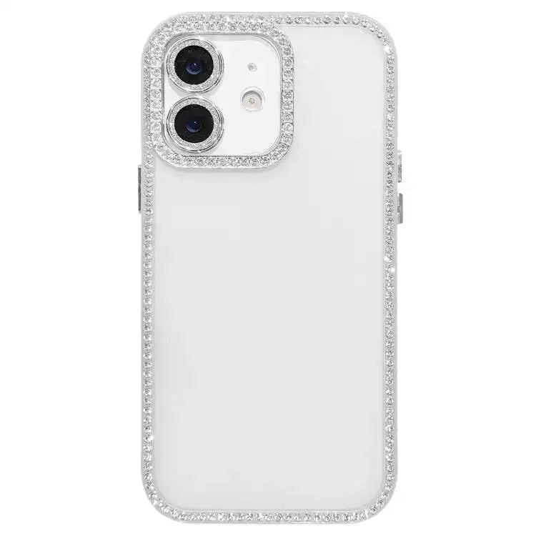 Dual-Sided Rhinestone Design Matte Full Coverage Phone Case