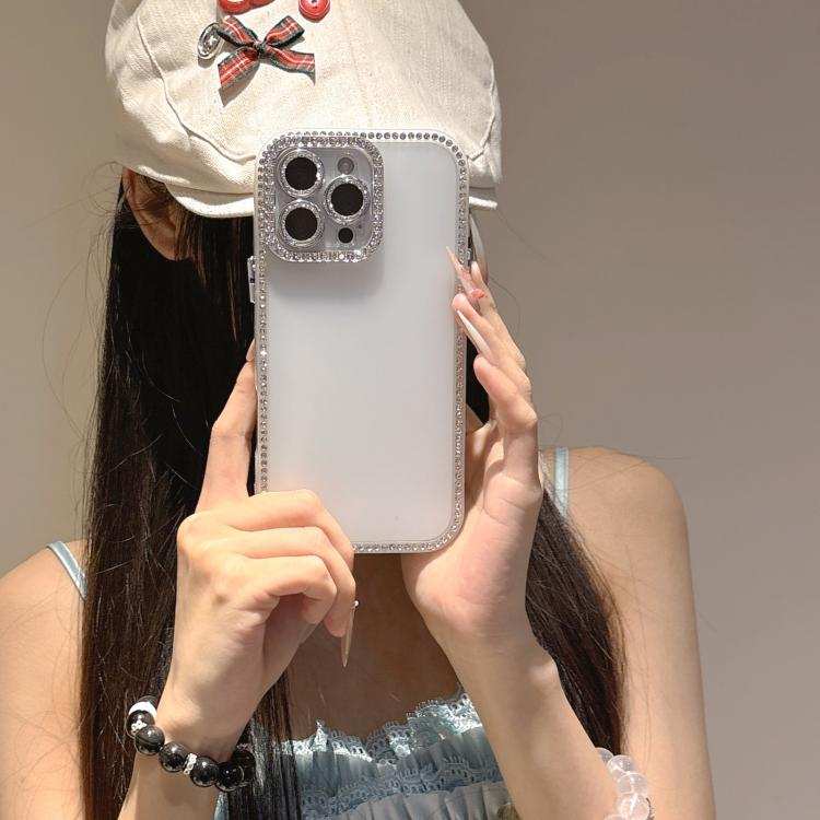 Dual-Sided Rhinestone Design Matte Full Coverage Phone Case