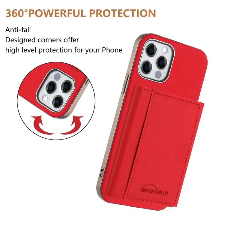 Solid Color Horizontal Magnetic Card Bag RFID MagSafe Phone Case
