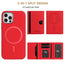 Solid Color Horizontal Magnetic Card Bag RFID MagSafe Phone Case