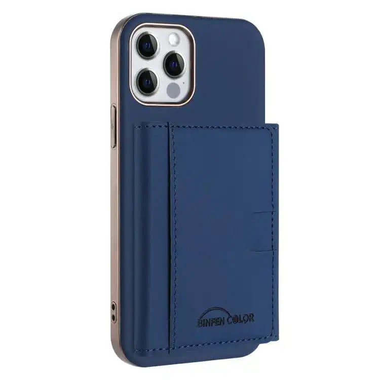 Solid Color Horizontal Magnetic Card Bag RFID MagSafe Phone Case