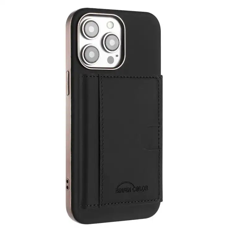 Solid Color Horizontal Magnetic Card Bag RFID MagSafe Phone Case