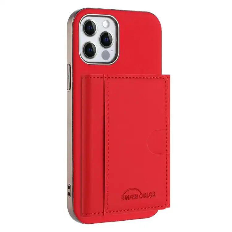 Solid Color Horizontal Magnetic Card Bag RFID MagSafe Phone Case