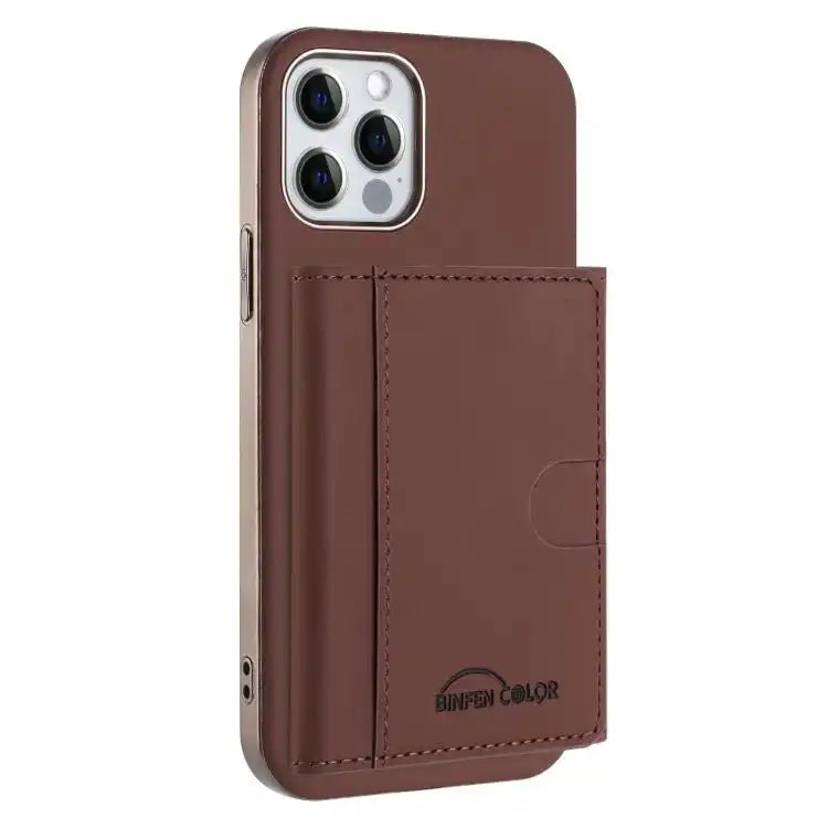 Solid Color Horizontal Magnetic Card Bag RFID MagSafe Phone Case