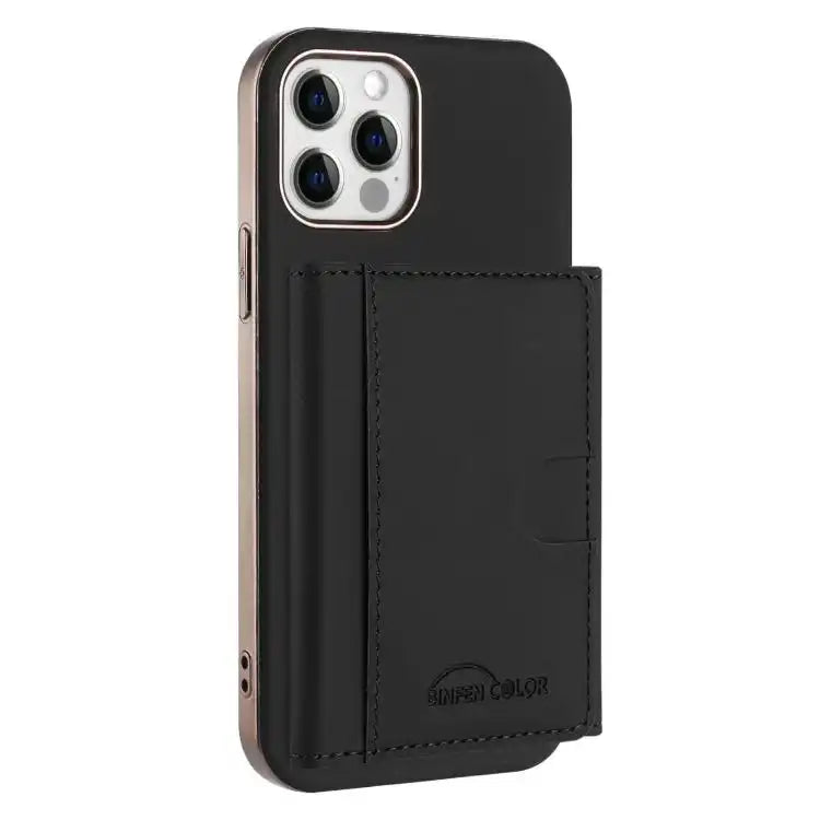 Solid Color Horizontal Magnetic Card Bag RFID MagSafe Phone Case