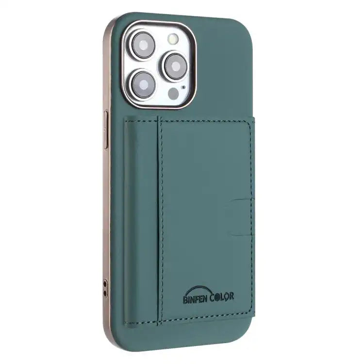 Solid Color Horizontal Magnetic Card Bag RFID MagSafe Phone Case