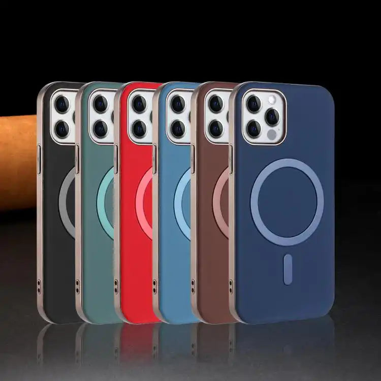 Solid Color Plating MagSafe Full Coverage Phone Case