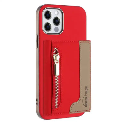 Zipper Horizontal Magnetic Card Bag RFID MagSafe Phone Case