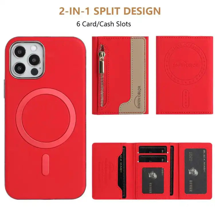 Zipper Horizontal Magnetic Card Bag RFID MagSafe Phone Case