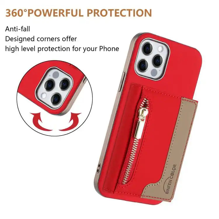 Zipper Horizontal Magnetic Card Bag RFID MagSafe Phone Case