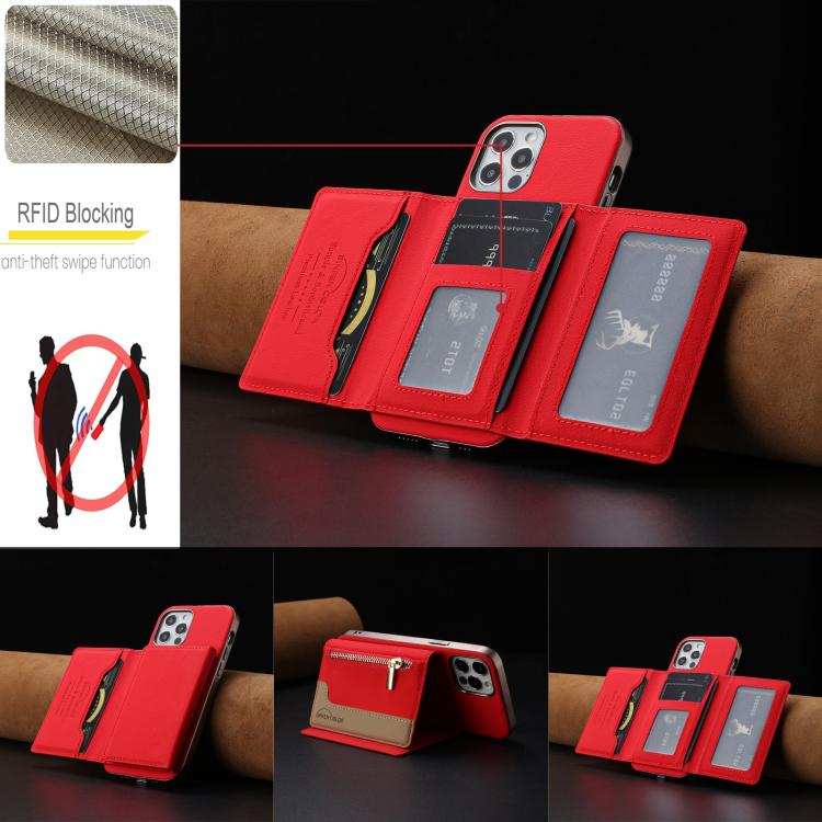 Zipper Horizontal Magnetic Card Bag RFID MagSafe Phone Case