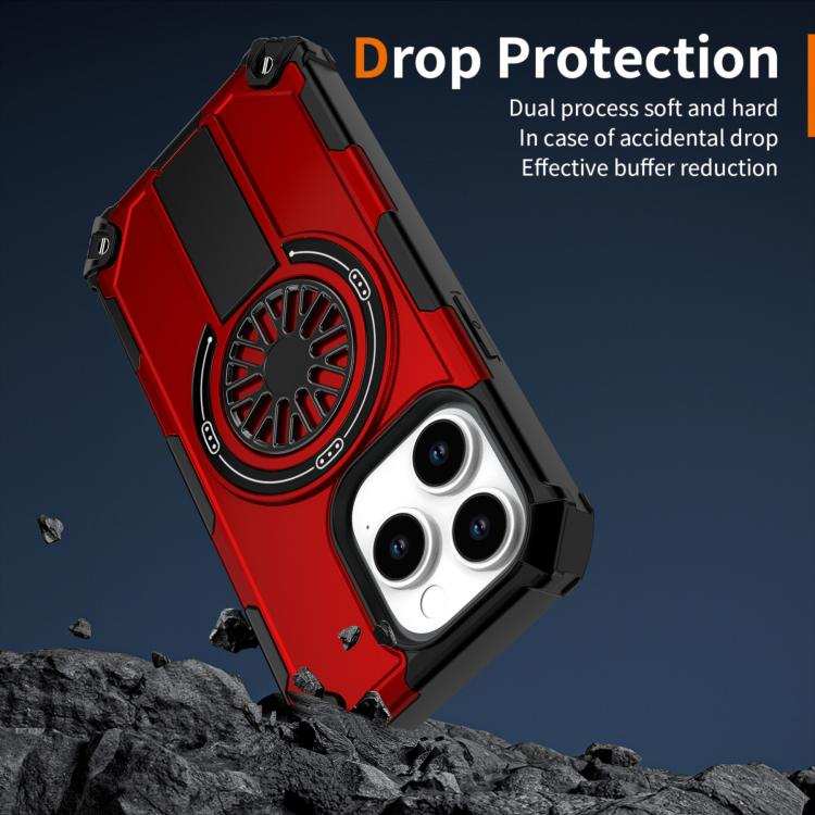 Shockproof Kickstand Metallic Shaft MagSafe Phone Case