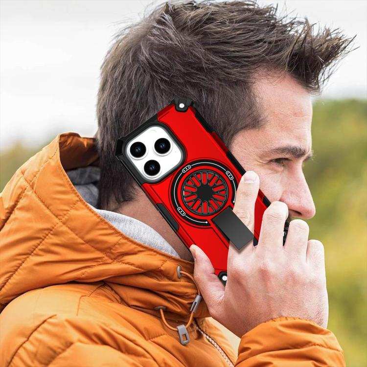Shockproof Kickstand Metallic Shaft MagSafe Phone Case