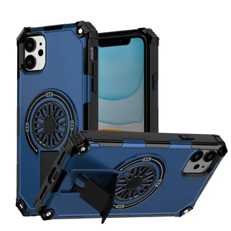 Shockproof Kickstand Metallic Shaft MagSafe Phone Case